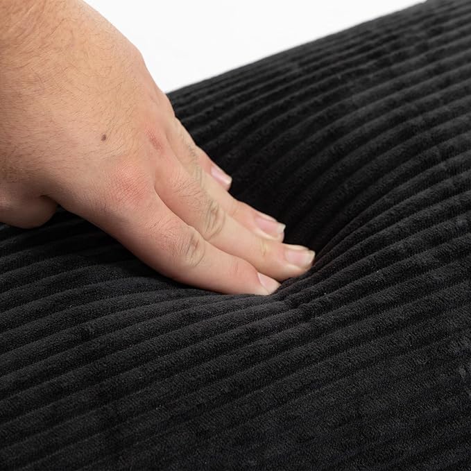 Folding Sofa Bed,63''Cozy Floor Sofa Lounge Couch, 4-in-1 Convertible Sleeper with Memory Foam, Space-Saving Floor Couch for Living Room, Bedroom, Apartment (Black)