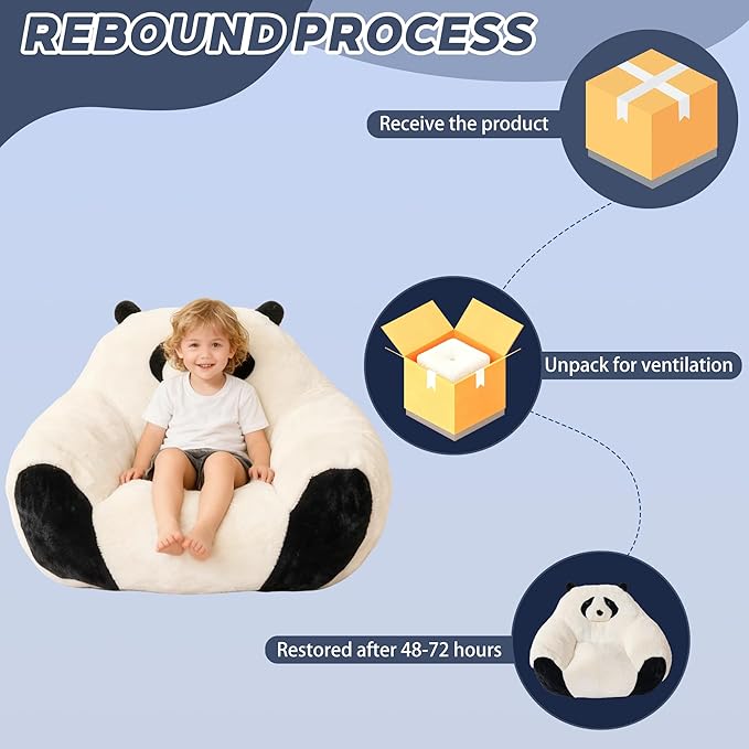 Bean Bag Chair for Kids, Small Bean Bag Couch with Filler, Ultra Soft Faux Fur Floor Sofa for Boys and Girls, Stuffed Lazy Sofa for Bedroom Dorm Reading, Beige