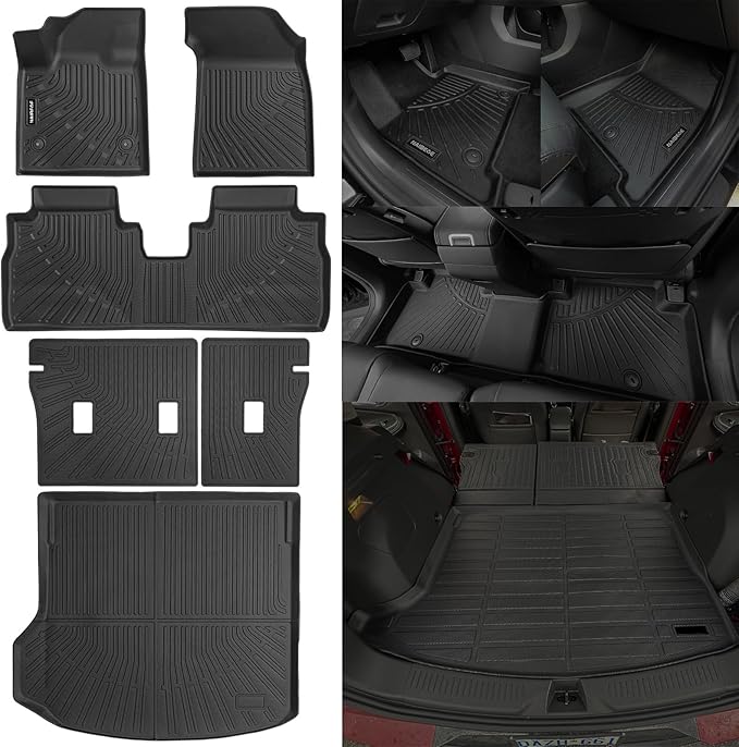 Naibeve Floor Mats for 2024 2025 2026 Chevy Chevrolet Equinox EV Trunk Mat Cargo Mat Backrest Mats Cover Protector All Weather for Chevrolet Equinox EV Interior Accessories