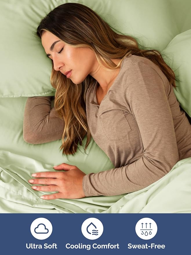 Extra Deep Pocket Cal King Sheets - 4 Piece Breathable & Cooling Bed Sheets - Hotel Luxury Bed Sheet Set - Soft, Wrinkle Free & Comfy - Easily Fits Extra Deep Mattresses - Light Sage Green Sheets Set