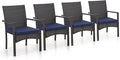 Sophia & William Patio Chairs Set of 4, 4 Pcs Lightweight Rattan Outdoor Dining Chairs, All-Weather Wicker Dining Chairs with Comfortable Seating