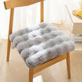 Square Faux Fur Seat Cushion, Faux Rabbit Fleece Chair Pad, Winter Thick Plush Cushions for Dining Chairs, Comfy Lazy Sofa Office Floor Pillow, Cute Bedroom Decor(Gray,1pc/17.7×17.7inches)