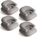 Threehoney 4 Pcs Inflatable Lounge Chair Deck Chair Lazy Sofa, Blow Up, Folding, Portable Couch for Home, Office Balcony, Floor Seating (Dark Grey)