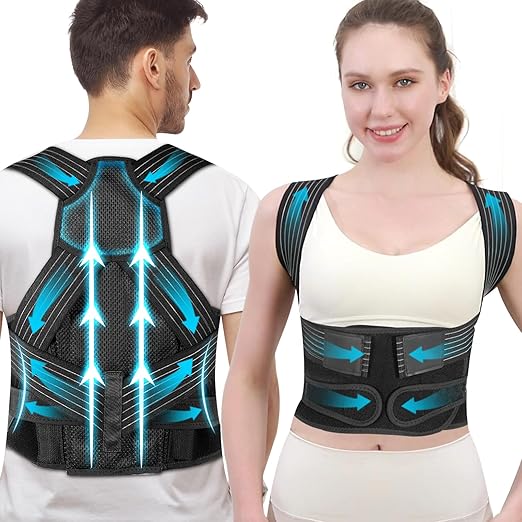 Posture Corrector for Women and Men with Bionic System, Upgraded Back Brace, Adjustable Full Back Support, Shoulder Straightener, Neck, Upper and Lower Back Pain Relief L-Black-6