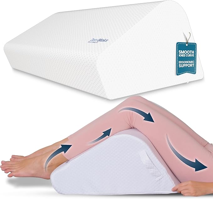 Leg Pillow 10" for Back Tension & Daily Support – Firm High-Density Foam Leg Wedge Pillow for Posture Pressure Balance | Medium Ivory White Height Range 5'2"-5'11" (26″–29″ Inseam)
