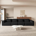 JACH 149" Cloud Sectional Couch, Huge Plus 4 Seater Modular Sofa, Modern Comfy Corduroy Couches, Sofas Furniture for Living Room, Office, Apartment, Black