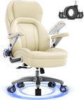 Big and Tall Office Chair, 600lbs Heavy Duty Desk Chair with 5D Arms, Adjustable Lumbar Support & Height, Tilt Function, PU Leather High Back Ergonomic Executive Computer Chair with 3'' Silent Casters