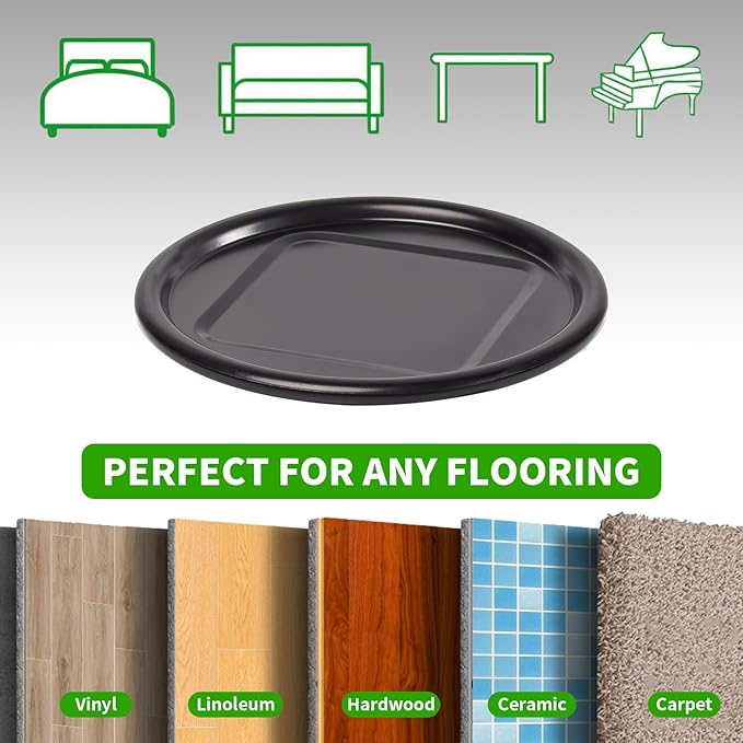 4" Round Carpet Bottom Furniture Caster Cups, Reusable Furniture Sliders for Hardwood Floors, Felt Furniture Pads Coasters to Protect Tile or Laminate Floors from Scratches, Brown/Gray (12 Pack)