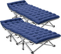 ABORON Camping Cot for Adult 28" Extra Wide, 2PK Heavy-Duty 1200D Oxford Cot for Sleeping, Portable Folding Camp Bed with Mat & Carry Bag