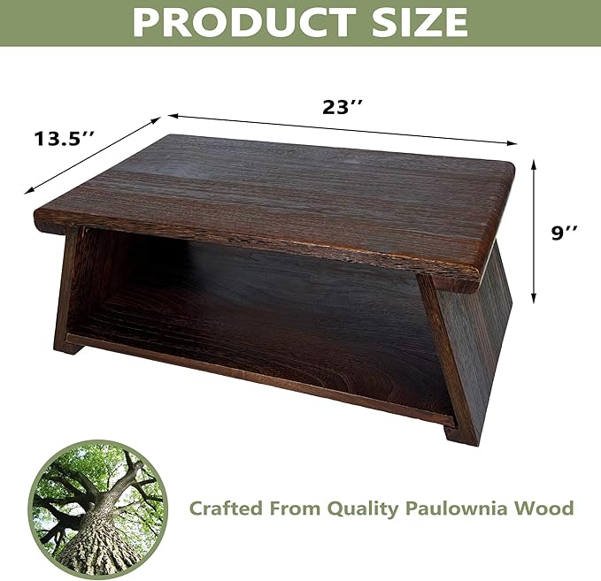 koretech Japanese Low Floor Table Folding Coffee Tables,23''x13.5'' Paulownia Wood Tables Tatami Tables Meditation Table Altar with Storage