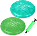 Silipull 2 Pcs Wiggle Seat Inflated Wobble Cushion Flexible Balance Disc with Air Pump for Core Stability Strengthening Improving Posture Physical Exercise