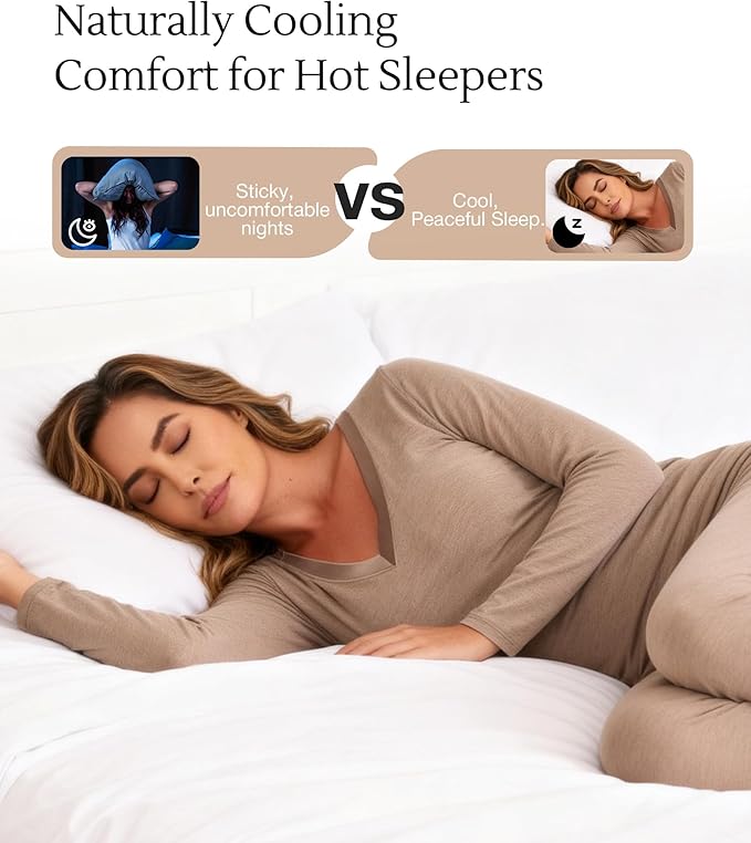 GYS Viscose from Bamboo Women's Pajama Sets Super Soft Long Sleeve Sleepwear Comfy Winter Pjs Sets S-4X