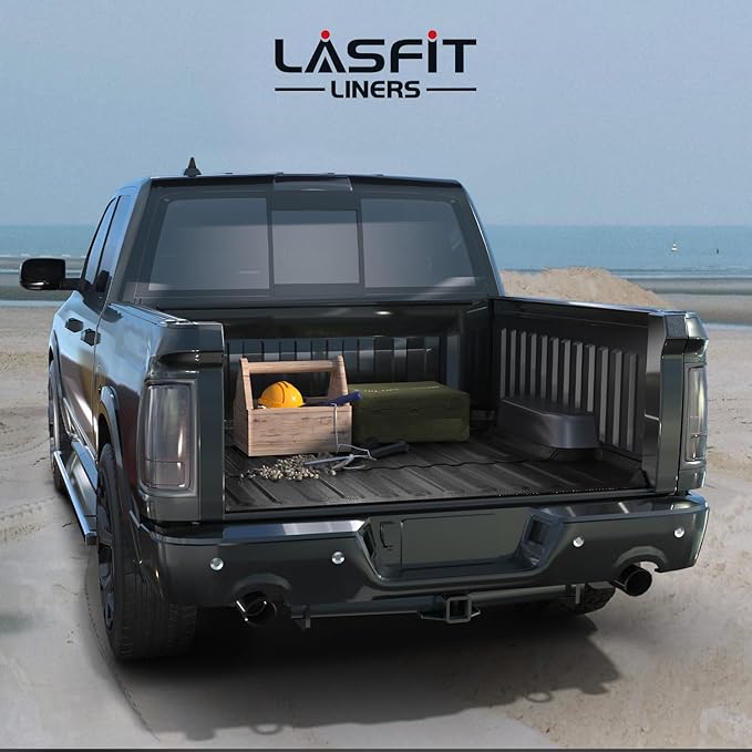 LASFIT 5FT7 Truck Bed Mat for Ram 1500 2002-2018 & 1500 Classic 2019-2024 (5.7 FT/67.4 inches) NOT for Optional Rambox, All Weather Custom Fit TPE Truck Bed Liner
