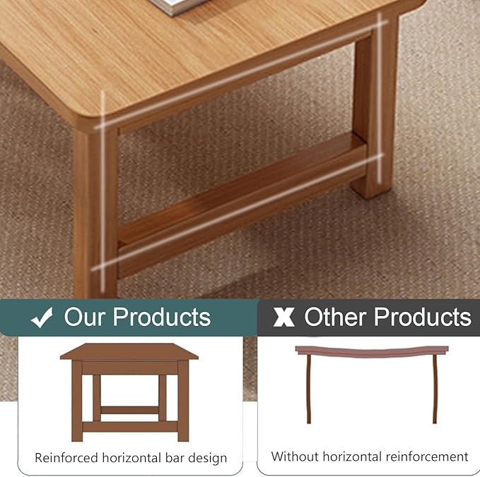 Japanese Floor Sitting Tables, Large Size Floor Desk Folding Tea Table Chabudai Coffee Table Low Table for Living Room Home Tatami Office Folding Tray Table 39.3in
