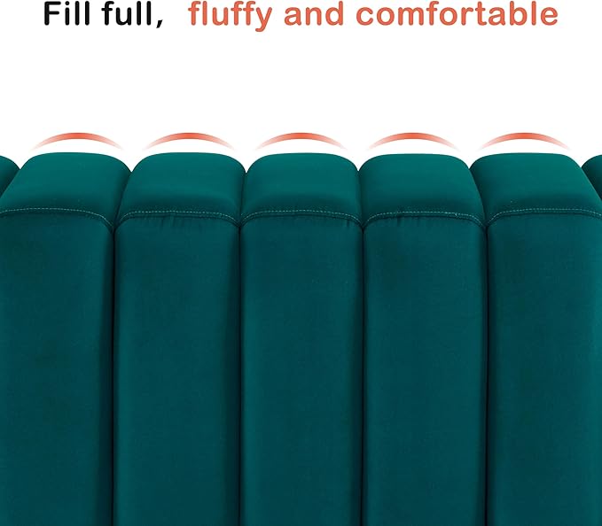 MCombo Waiting Room Benches, Guest Reception Lobby Chairs for Salon, Velvet Upholstered Ottoman for Bedroom Entryway 4698 (Green)