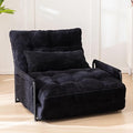 MAXYOYO Adjustable Floor Sofa Couch with Pillow, Multi-Functional Bean Bag Bed, 5-Position Foldable Lazy Sofa Sleeper Bed with Armrest, Versatile Floor Seating for Reading Gaming, Black, Single