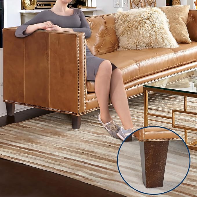 AORYVIC 6 inch Sofa Legs Wood Furniture Legs Pack of 4 Pyramid Couch Legs Mid-Century Modern Brown Replacement Legs for Chair Recliner