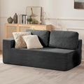Furnify Loveseat Sofa, Cloud Modular Sofa Couch, Upholstered Floor Sofa with Deep Seat, Upholstered Foam Couch for Bedroom Living Room, No Assembly Required (Corduroy Fabric, Grey)