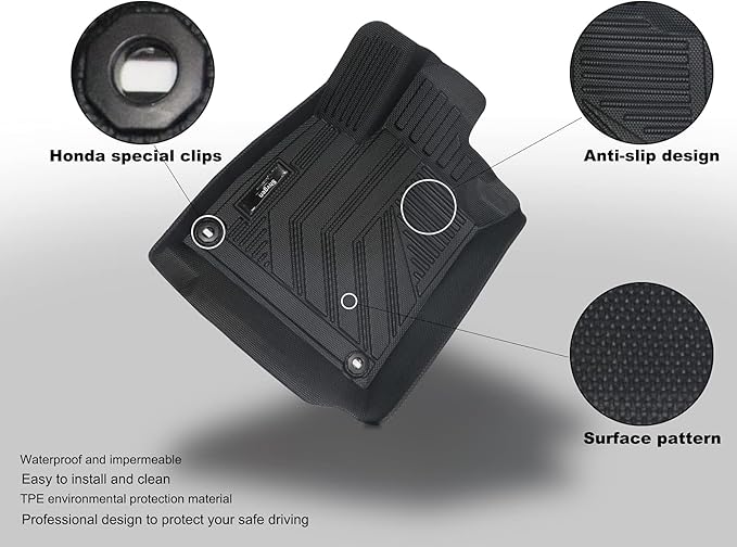 Compatible for 2018-2022 Honda Accord Floor Mats & Cargo Liner All Weather Car Floor Mats for 2018 2019 2020 2021 2022 Honda Accord Accessories