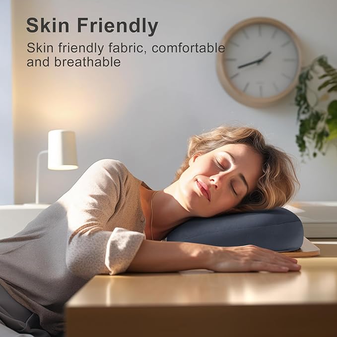 Book Pillow Stand with 6500K Reading Light, Hands Free Book Holder, Comfortable Lap Book Stand for Reading in Bed, Desk, or Sofa, Wooden Book Rest for Book Lovers,AAA Battery Required