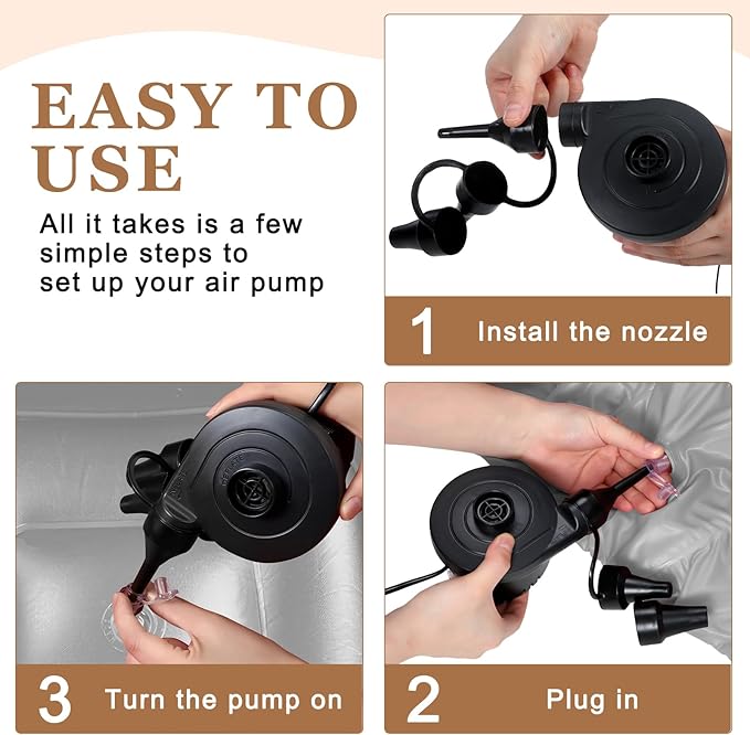 Realspring 6 Pcs Inflatable Bean Bag Chairs for Adults with Electric Air Pump, Blow up Couch Folding Portable Inflatable Couch Lazy Sofa for Outdoor Movie Nights Camping Room (Gray)