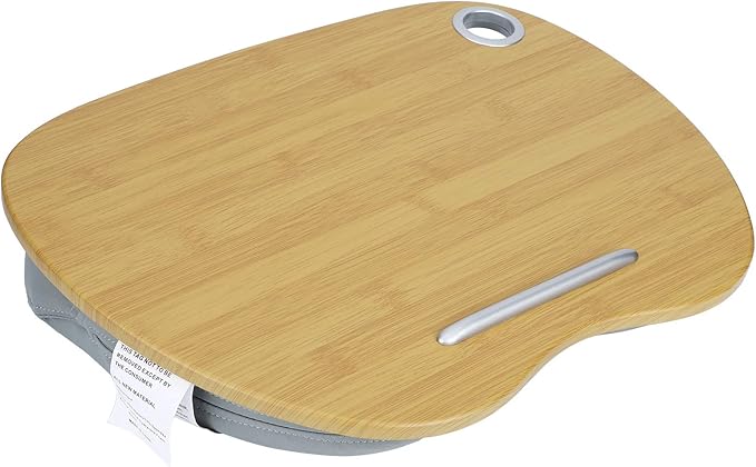 Multifunction Laptop Desk, Portable Lap Desk for Home Office, 3 - in - 1 Laptop Stand with Cushion, Bed Table for Writing Learning, Lightweight MDF Board for Indoor Outdoor Use (Gray)