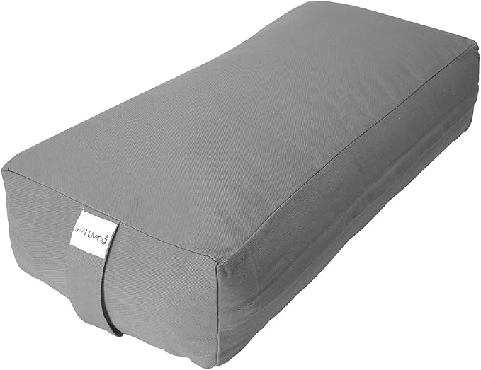 Sol Living Yoga Bolster Pillow Rectangular Meditation Cushion Cotton Meditation Accessories for Restorative Yoga Meditation Pillow Yoga Pillow Firm Body Pillow Bolster Pillow for Legs Removable Cover