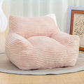 Giant Bean Bag Chair for Adults, Corduroy Upholstered Beanbag Chair with Side Pocket, Comfy Bean Bag Sofa with Portable Handle, Floor Sofa Chair for Bedroom (Pink)
