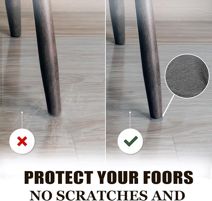Yelanon Felt Furniture Pads for Hardwood Floors -261 Pcs Premium Floor Protectors for Furniture, Felt Pads for Chair Legs, Black & Beige