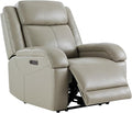 Watson & Whitely Genuine Leather Power Recliner Chairs for Adults, Wall Hugger RV Recliner with Power Headrest & Charging Ports, Electric Recliner Sofa Chair for Living Room, Grey