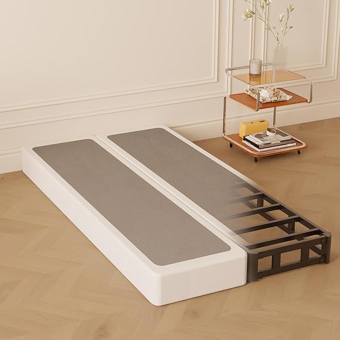 Maenizi Split Twin Box Spring 5 Inch, Easy Assembly Bed Foundation, Heavy Duty Low Profile Metal Twin Box Spring Only with Fabric Cover, Noise Free