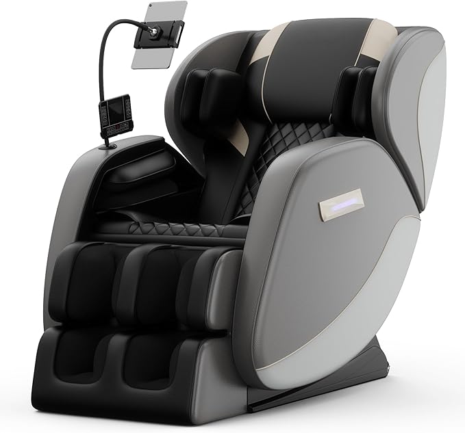 2026 Massage Chair for Full Body 4D Zero Gravity, with Heat Therapy, SL-Track Shiatsu Foot Rollers, Yoga Stretch, Heating Function, for Home Office Use,Black (Gray)