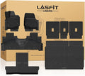 LASFIT Floor Mat& Cargo with Backrest Mat for 7 Seats 2025 2026 Ford Expedition Max & Lincoln Navigator L(Only 2nd Row Without Center Console),TPE Easy Clean Floor Liners,Full Set,Black
