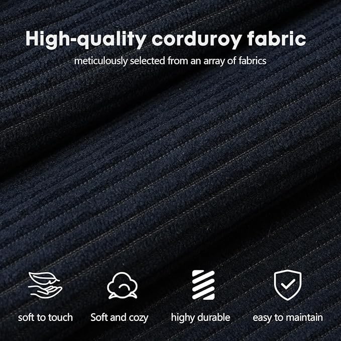 YUODL 78.8" Modular Sofa Bed - 4-in-1 Convertible Design with Corduroy Fabric and High Density Sponge, Removable Cover and Fixed Frame