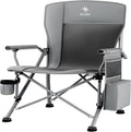 XL Premium Camping Chair - 400lb Capacity, Oversized 23.7" Wide Seat, Heavy Duty 600D Oxford Fabric, Padded Camping Chair Portable for Outdoor, Beach, Tailgate Parties Slate/Black