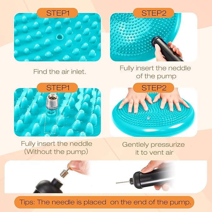Amylove 6 Pcs Wiggle Seat Inflated Wobble Cushion for Sensory Kid 13 Inch Balance Disc Kids Flexible Seating Exercise Sensory Pad Chair Cushion for Classroom Office School