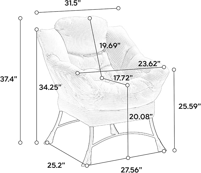 KEIKI Accent Chair with Storage & Ottoman, Flannelette Reading Corner Lazy Chairs w/Steel Frame, Comfy Lounge Arm Chair W/Footrest, Leisure Sofa Armchair for Living Room, Easy Assembly, Light Green