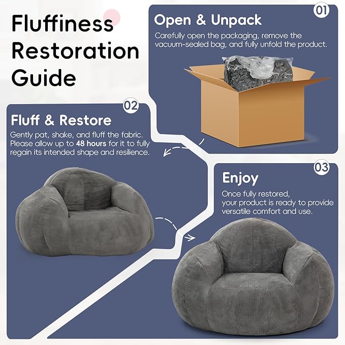Custom 5FT Bean Bag Chairs for Adults/Teens, Large Bean Bag Chairs with High-Density Foam Fill, Ergonomic Beanbag Sofa with Back Support for Bedroom, Living Room, Dorm, Office & Lounge (Custom Colors)