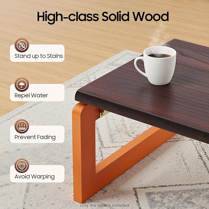 DYRABREST Japanese Floor Table, Wooden Portable Coffee Table, Altar Table for Meditation with Foldable Legs, Low Table for Sitting on The Floor, 23.6''x 15.7''x 11.8''