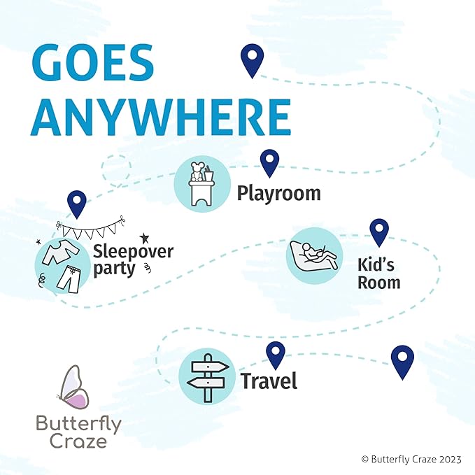 Butterfly Craze Floor Pillow Case - Versatile Lounge Seat & Floor Bed - Custom Support for Sleeping Pad & Guest Bed - Machine Washable Cover & Ground Cushions - Queen Size, Cars Blue