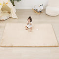 PAPAMAT 1.3" Thick Baby Floor Play Mat 39x59, Basic Padded Foam Mat for Tummy Time Crawling, Non Slip Cushioned for Babies Toddlers Infants Kids (Beige)