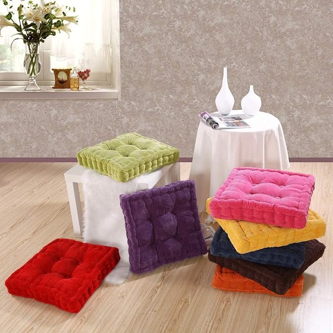 15"x15" Square Comfortable Seat Cushions Home Pillow Indoor Corduroy Chair Pads Office Soft Cushion