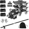 LOYAL TIGER Furniture Dolly & Movers 4-Pack 3000lbs - Heavy Duty Interlocking Furniture Sliders with No Scratch Design, Safe for Hardwood Floors, for Sofa/Refrigerator/Piano Moving (Black, 7in)