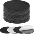 30-Pack Lamp Base Felt, 5 Inch Dia. 2mm Thick Self Adhesive Round Fabric Felt Pads for Lamp/Furniture/DIY, Non-Slip Fiber Backed Patch Circles with Adhesive Backing [Black]