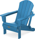 SERWALL Folding Adirondack Chair for Patio Garden Outdoors- Sapphire