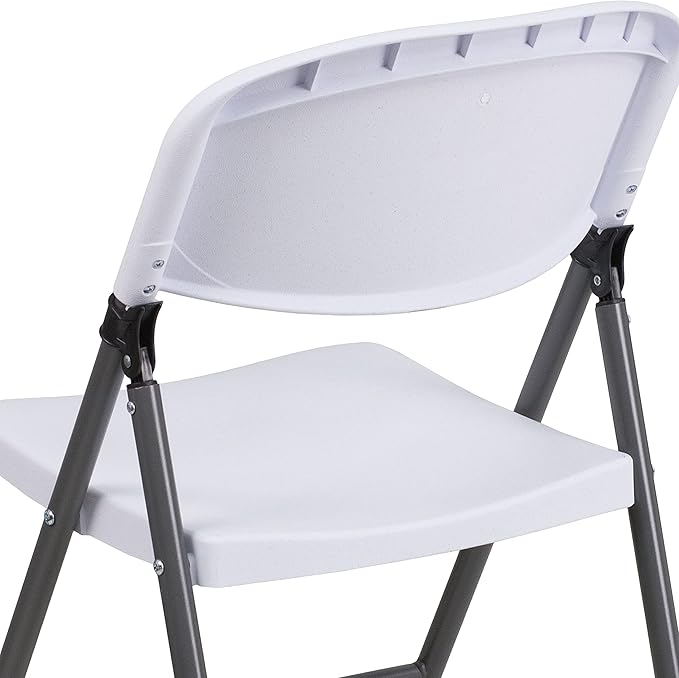 Flash Furniture Mirra Plastic Folding Chairs for Parties and Weddings, Lightweight Commercial Event Seats with 330-lb. Static Weight Capacity, Set of 6, White