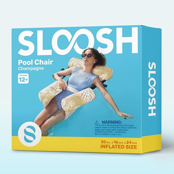 SLOOSH Pool Floats Chairs Adult,Inflatable Pool Lounge,Plant Pattern Floating Mat Hammock,Blow up Water Chairs Noodles rafts for Party Summer Water Beach Fun