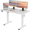 LongKe Electric Standing Desk Adjustable Height, 48x24 Inches Sit Stand up Desktop for Home Office, Ergonomic Rising Computer Table with Memory Preset, White