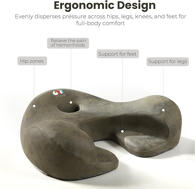 UTJZIB Meditation Cushion & Floor Pillow Seat - Ergonomic Comfortable Memory Foam Set Relieves Numbness Tailbone & Hip Pain from Long Sitting, idea for Reading, Yoga.