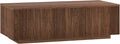 Henn&Hart 48" Fluted Rectangular Low-Profile Coffee Table for Living Room, Family Room, or Office, Satin Walnut